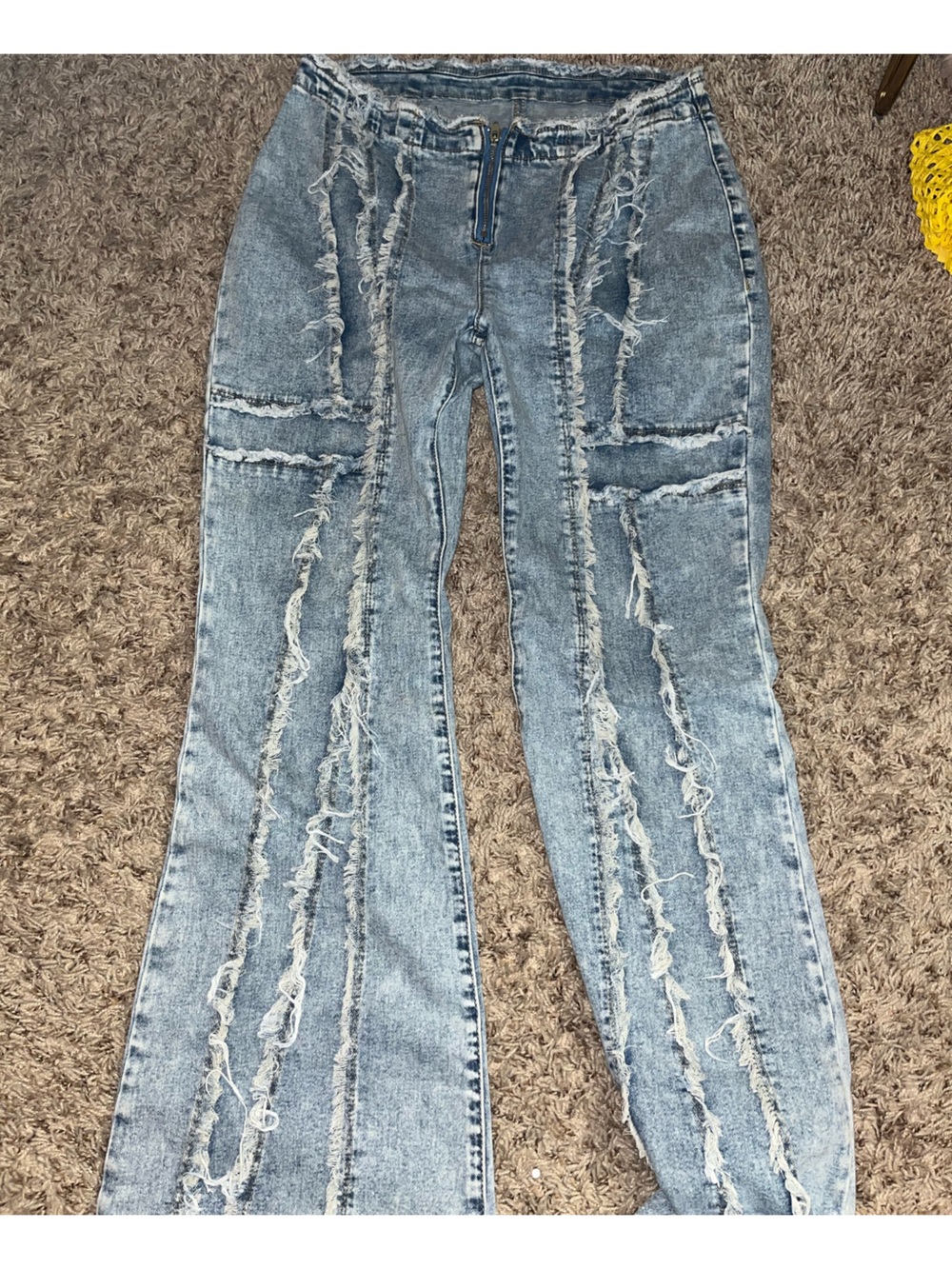 Women's Light Wash Distressed Flare Jeans